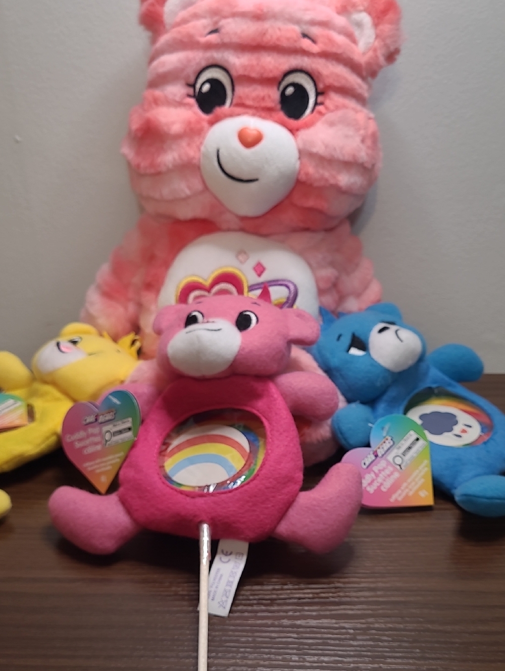Care Bears Loves Alot Like New & Three Care Bear Cuddly Pops (New)